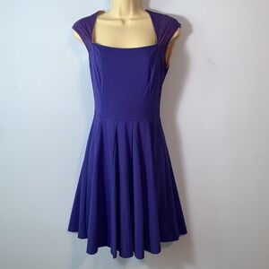 Erin Fetherston cobalt Blue Dress square neck mini fit flare size 0